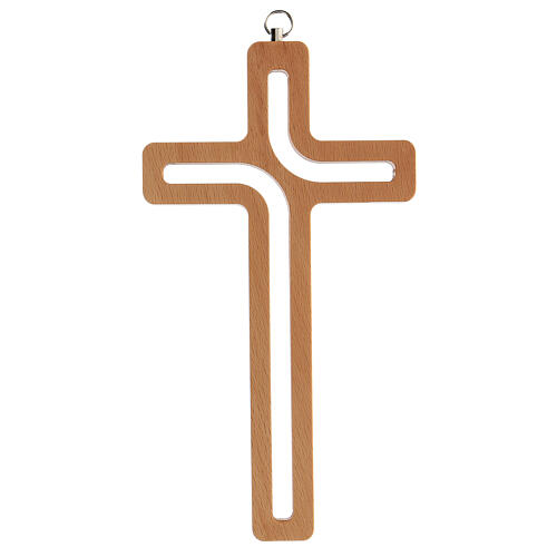 Crucifixo de parede perfurado madeira 20 cm 4