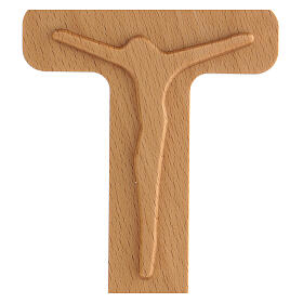 Wood crucifix with embossed Christ's silhouette 20 cm