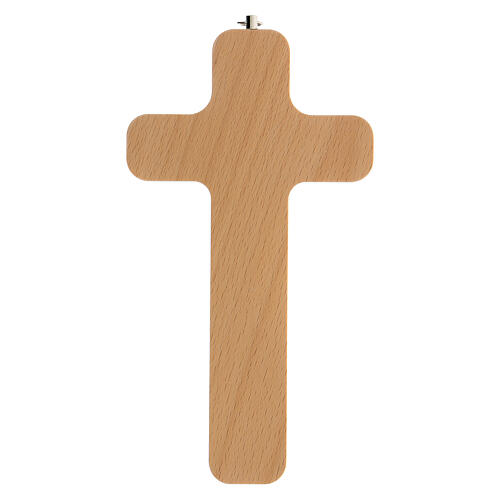 Wood crucifix with embossed Christ's silhouette 20 cm 4