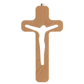 Wood crucifix with cut-out body of Christ 20 cm