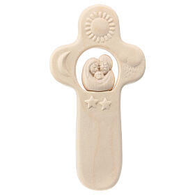 Cross with Holy Family, Val Gardena maple wood