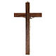 Crucifix bois noyer décoration gravée 25 cm s4
