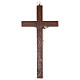Crucifix bois avec rainures et Christ argenté 25 cm s4