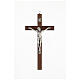 Wood crucifix pierced silver Christ 25 cm s1