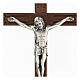 Wood crucifix pierced silver Christ 25 cm s2