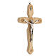 Crucifix bois olivier Jésus métal Saint Benoît 21 cm s3