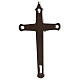 Kruzifix aus dunklem Holz mit farbigen Verzierungen und Christuskőrper aus Metall, 20 cm s4