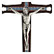 Wall crucifix colored decorations Christ metal dark wood 20 cm s2