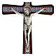 Wand-Kruzifix aus dunklem Holz mit Verzierungen und Christuskőrper aus Metall, 20 cm s2