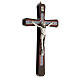 Wand-Kruzifix aus dunklem Holz mit Verzierungen und Christuskőrper aus Metall, 20 cm s3
