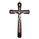 Dark wood wall crucifix metal Christ 20 cm s1