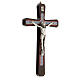 Dark wood wall crucifix metal Christ 20 cm s3