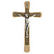 Crucifixo de madeira clara para pendurar decoração floral 20X11,3 cm s1