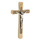 Crucifixo de madeira clara para pendurar decoração floral 20X11,3 cm s3