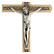 Crocifisso decoro floreale legno chiaro Cristo 20 cm  s2