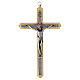 Crocifisso decoro floreale legno chiaro Cristo 20 cm  s1