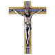 Crocifisso decoro floreale legno chiaro Cristo 20 cm  s2
