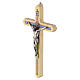 Crocifisso decoro floreale legno chiaro Cristo 20 cm  s3