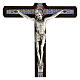 Crucifix mural décoration centrale colorée bois foncé 20 cm s2