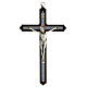 Crucifixo com anel madeira escura Corpo de Jesus INRI metal 20x11,7 cm s1
