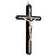 Crucifixo com anel madeira escura Corpo de Jesus INRI metal 20x11,7 cm s3