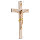 Crucifix blanc peint main bois de frêne et résine 30 cm s3