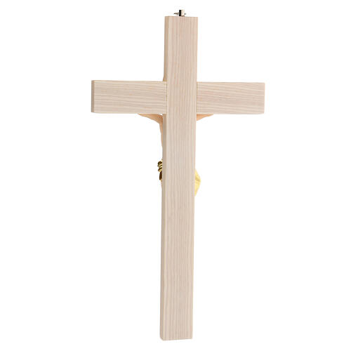 Crocifisso bianco dipinta mano legno frassino e resina 30 cm 4
