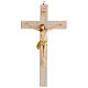Hand painted white crucifix in ash wood and resin 30 cm s1