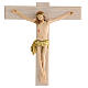Hand painted white crucifix in ash wood and resin 30 cm s2