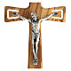 Crucifix bois ajouré Jésus argenté 26 cm s2