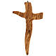 Crucifix forme irrégulière bois olivier et métal 25 cm s4