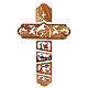 Olivewood crucifix with cut-out scene of the Nativity 30x20 cm s3