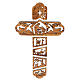 Crucifix bois olivier Nativité 30x18 cm s1