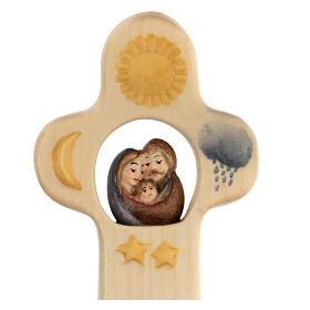Cross with Holy Family, Val Gardena, painted maple wood