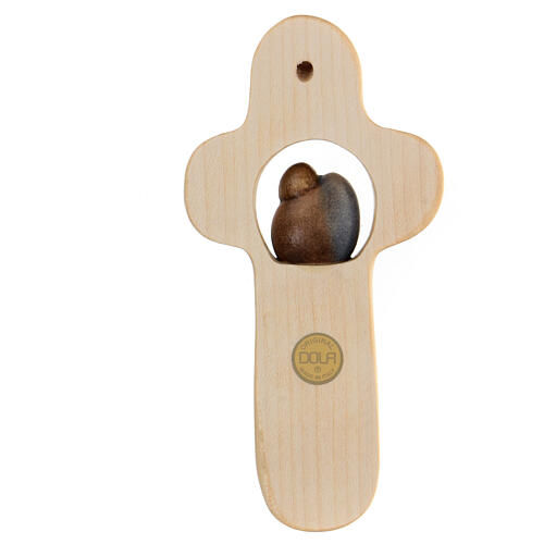 Cross with Holy Family, Val Gardena, painted maple wood 4