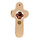 Cross with pink angel, Val Gardena painted maple wood s3