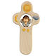 Cross with praying angel, Val Gardena, painted maple wood s1