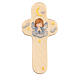 Crucifixo de madeira de bordo com anjinho azul Val Gardena s1