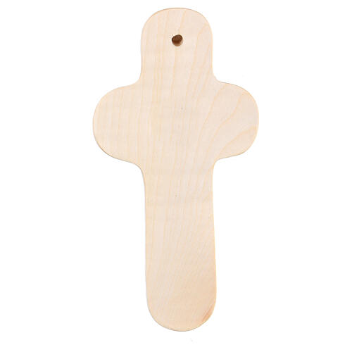 Crucifix with pink angel, Val Gardena maple wood 3