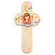 Crucifix with pink angel, Val Gardena maple wood s1