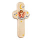Crucifix with pink angel, Val Gardena maple wood s2