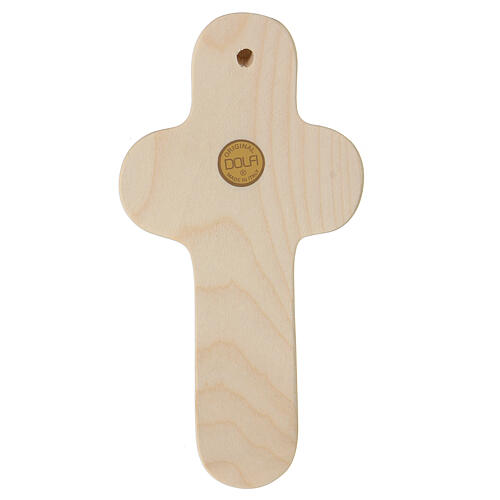 Idee Bimbo cross with angel, Val Gardena maple wood, 15 cm 3