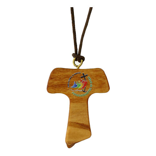 Croix Tau logo officiel Jubilé 2025 coloré 4 cm 1