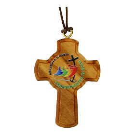 Jubilee 2025 necklace with monstrance-shaped cross, olivewood, 2 in