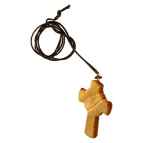 Croix collier Jubilé 2025 style ostensoir bois olivier 5 cm