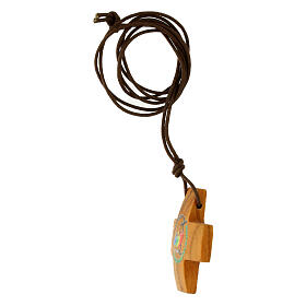 Bowed cross with Jubilee 2025 official logo, olivewood, 1.2 in