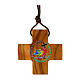 Bowed cross with Jubilee 2025 official logo, olivewood, 1.2 in s1