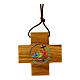 Cross necklace official logo Jubilee 2025 olive wood 4 cm s1