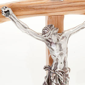 Olive wood crucifix with curved cross