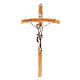Olive wood crucifix with curved cross s1